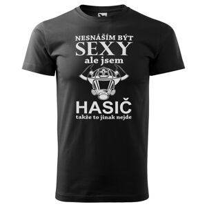 Tričko Sexy hasič (pánské) (Velikost: XS, Barva trička: Černá)