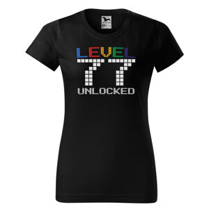 Tričko Level Unlocked (dámské) (věk: 77)